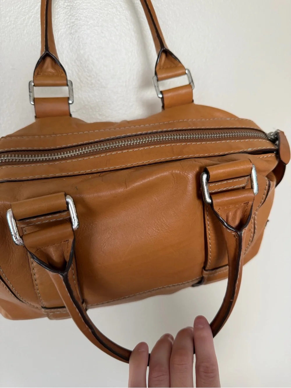 MICHAEL KORS Brookville Update Cognac Camel Brown Leather Medium Shoulder Bag